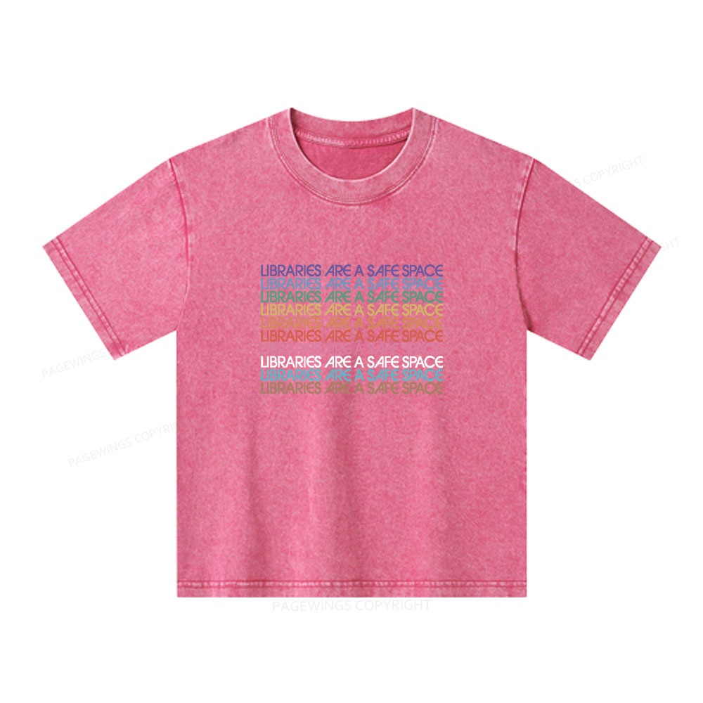 Pagewings Libraries Are For Everyone Unisex Kids Washed T-shirt