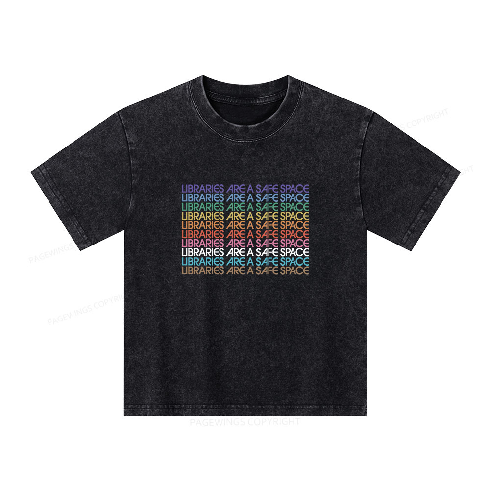 Pagewings Libraries Are For Everyone Unisex Kids Washed T-shirt
