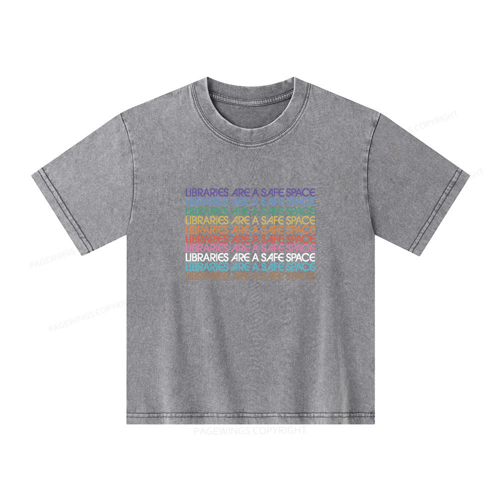 Pagewings Libraries Are For Everyone Unisex Kids Washed T-shirt