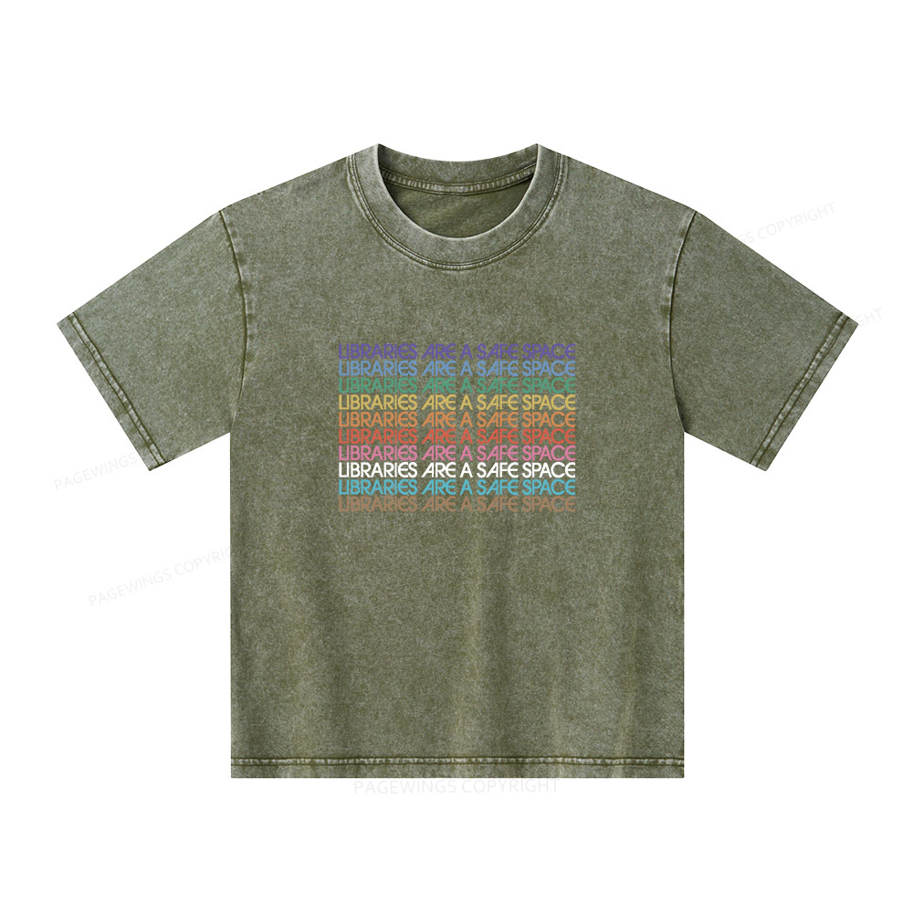 Pagewings Libraries Are For Everyone Unisex Kids Washed T-shirt