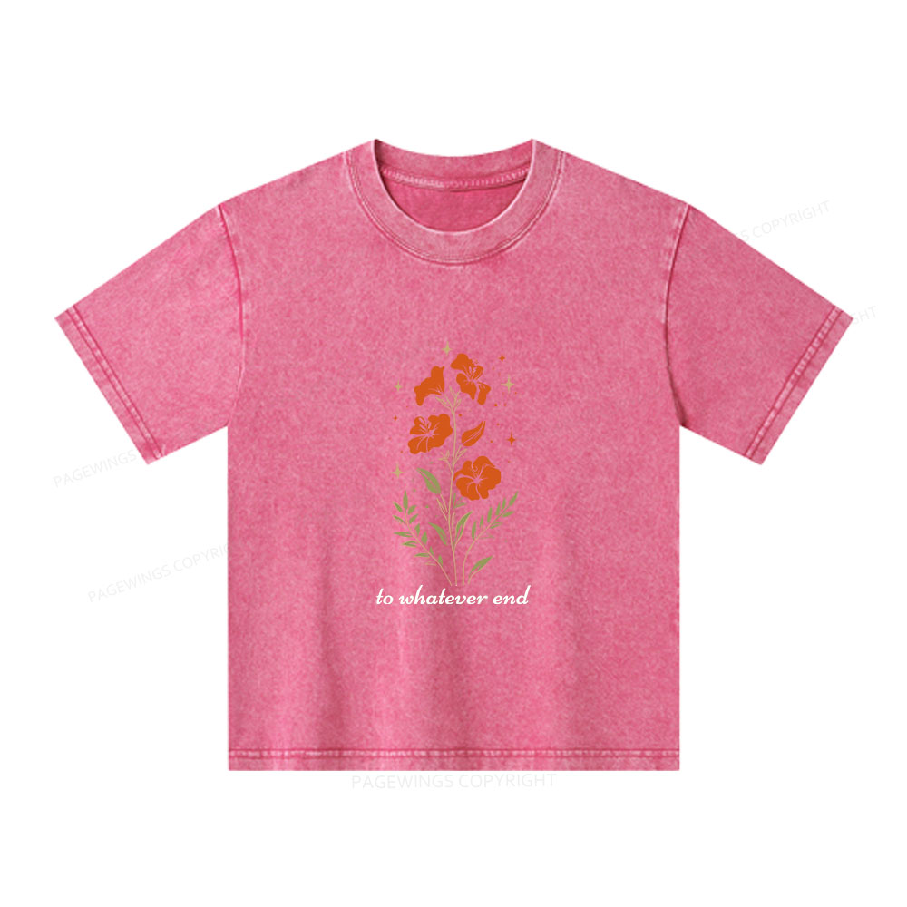 Pagewings Throne of Glass To Whatever End Unisex Kids Washed T-shirt