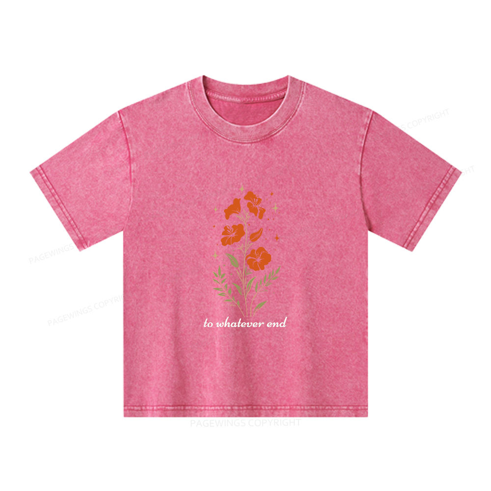 Pagewings Throne of Glass To Whatever End Unisex Kids Washed T-shirt