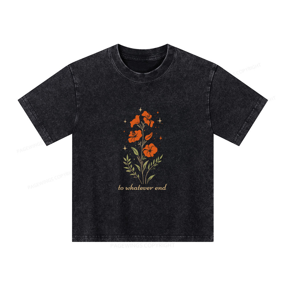 Pagewings Throne of Glass To Whatever End Unisex Kids Washed T-shirt