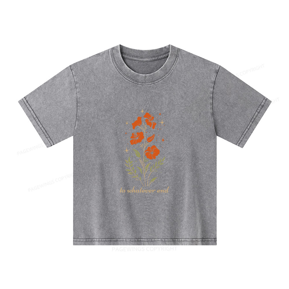 Pagewings Throne of Glass To Whatever End Unisex Kids Washed T-shirt
