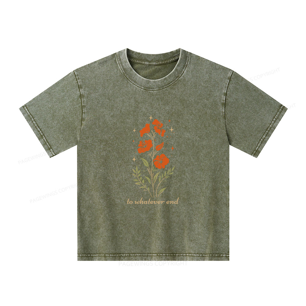 Pagewings Throne of Glass To Whatever End Unisex Kids Washed T-shirt