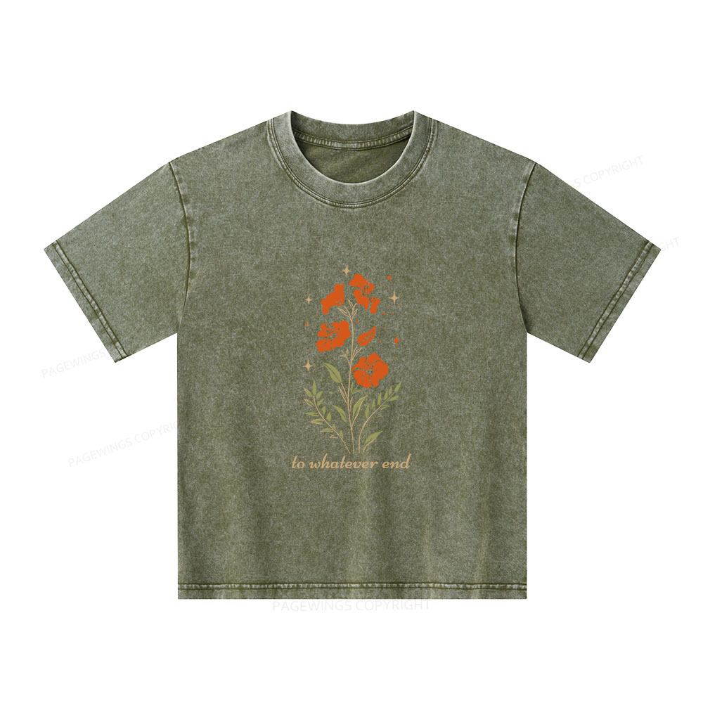 Pagewings Throne of Glass To Whatever End Unisex Kids Washed T-shirt