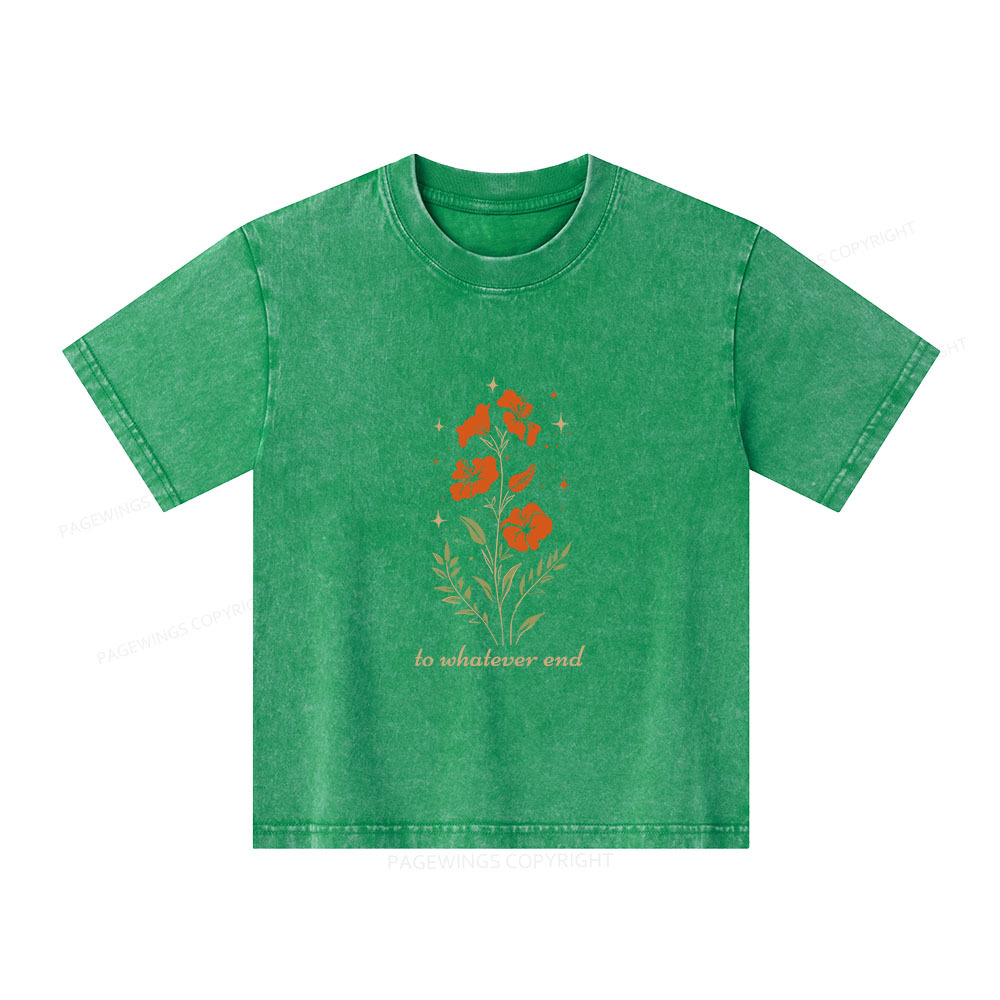 Pagewings Throne of Glass To Whatever End Unisex Kids Washed T-shirt