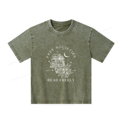 Pagewings Free Societies Read Freely Comfort Colors Shirt Unisex Kids Washed T-shirt