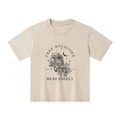 Pagewings Free Societies Read Freely Comfort Colors Shirt Unisex Kids Washed T-shirt