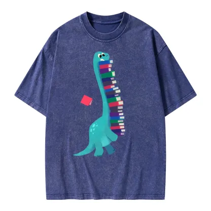 Pagewings Book Dinosaurs Unisex Washed T-shirt