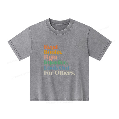 Pagewings Read Banned Books Social Justice Shirt Unisex Kids Washed T-shirt