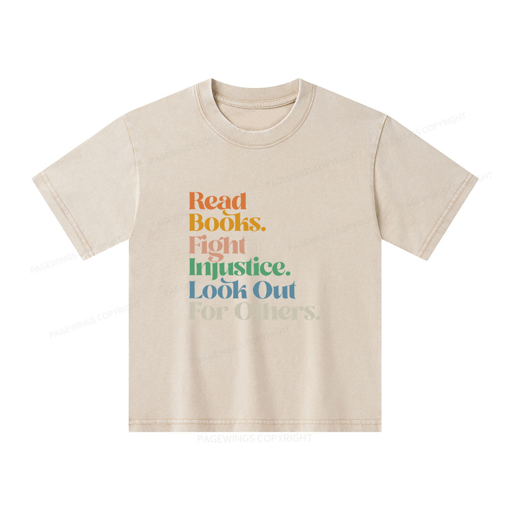 Pagewings Read Banned Books Social Justice Shirt Unisex Kids Washed T-shirt