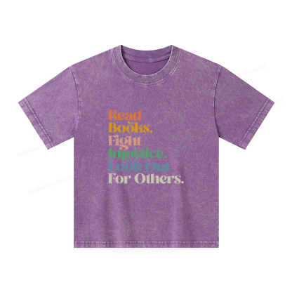 Pagewings Read Banned Books Social Justice Shirt Unisex Kids Washed T-shirt