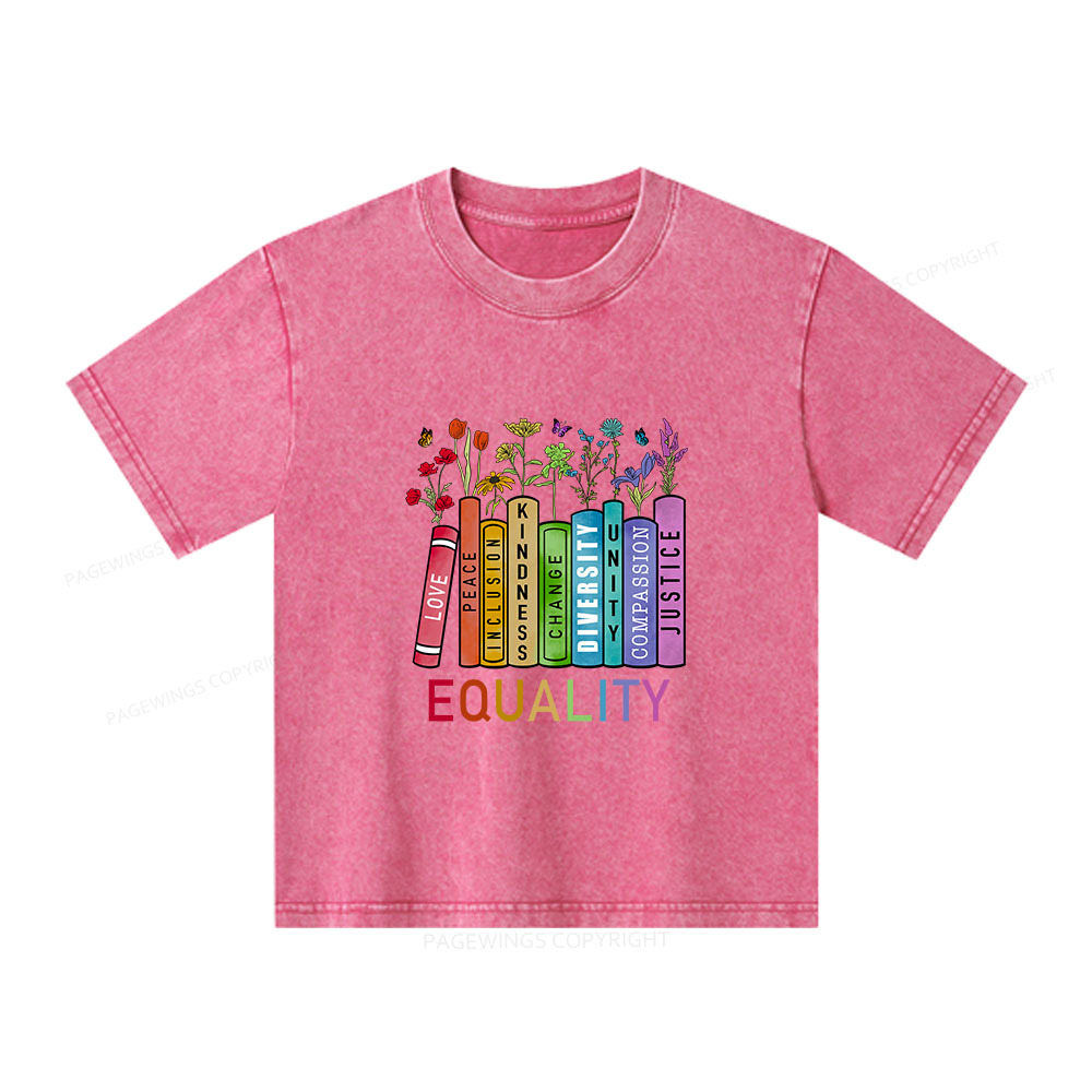 Pagewings Equal Rights Shirt Unisex Kids Washed T-shirt