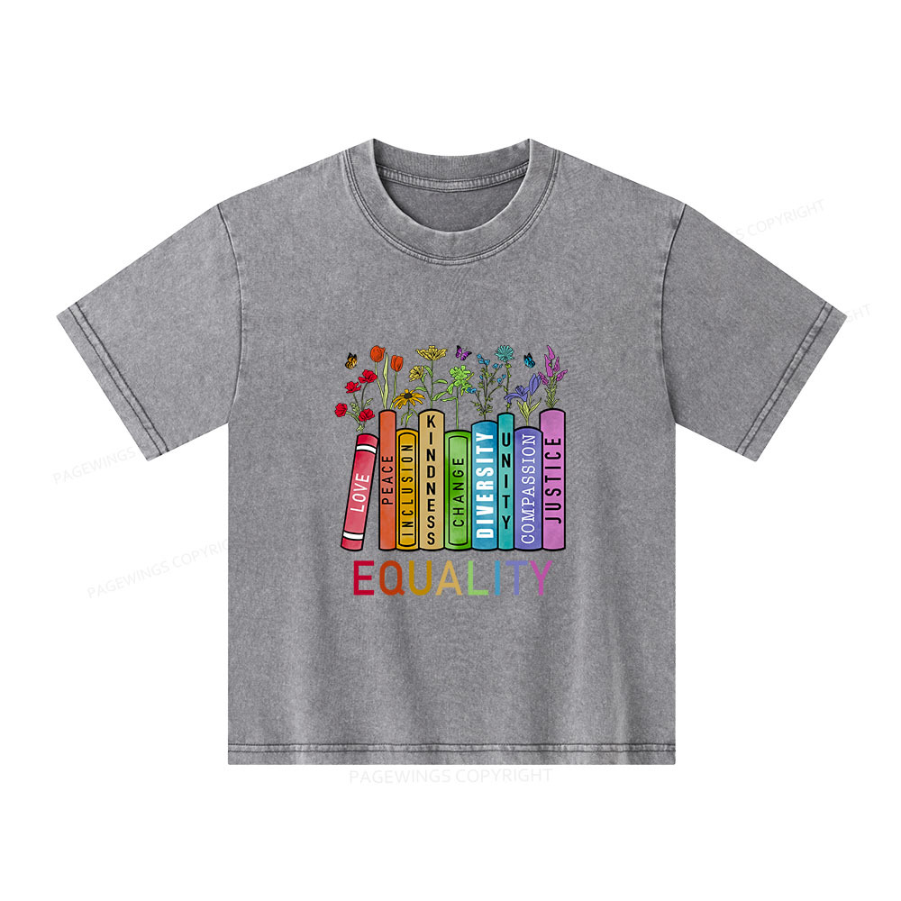 Pagewings Equal Rights Shirt Unisex Kids Washed T-shirt