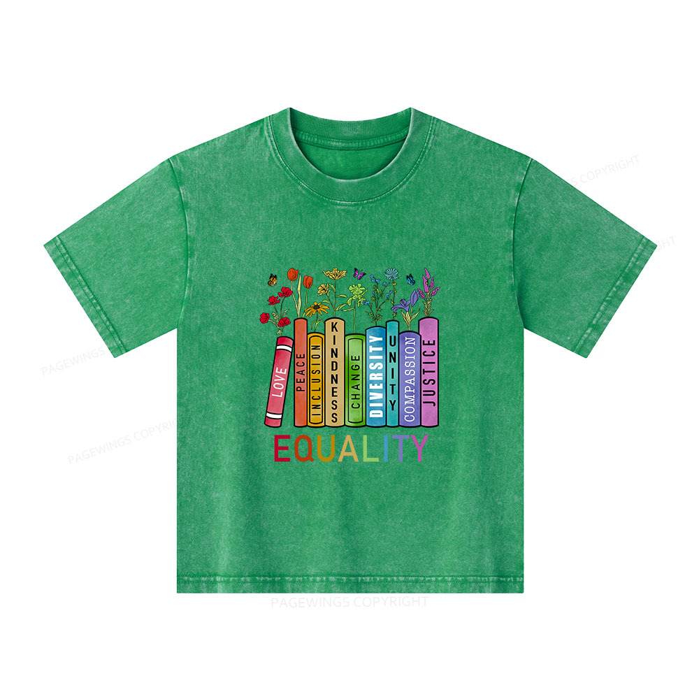 Pagewings Equal Rights Shirt Unisex Kids Washed T-shirt