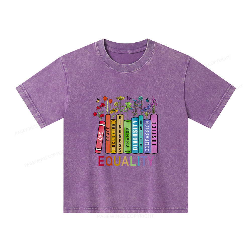 Pagewings Equal Rights Shirt Unisex Kids Washed T-shirt