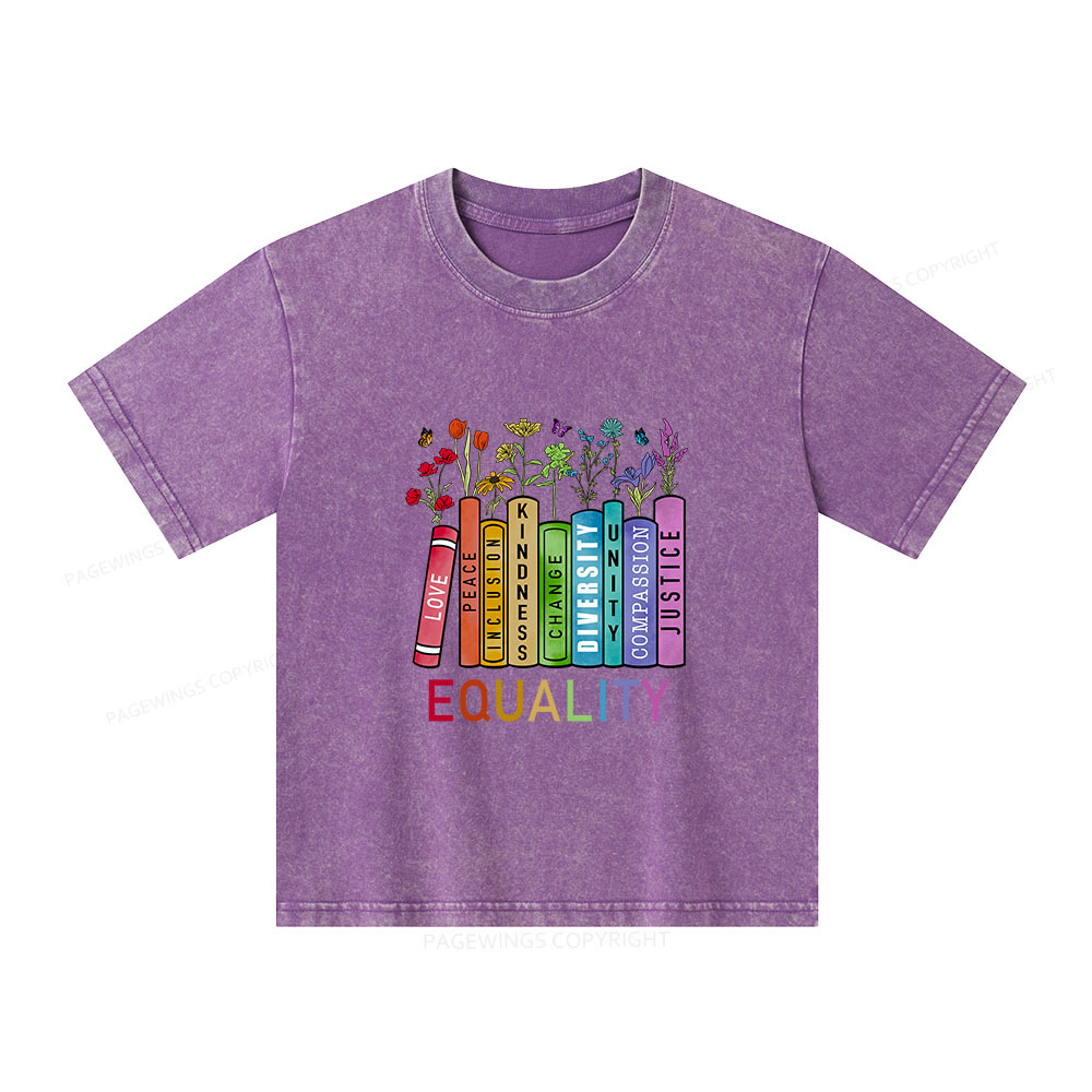 Pagewings Equal Rights Shirt Unisex Kids Washed T-shirt