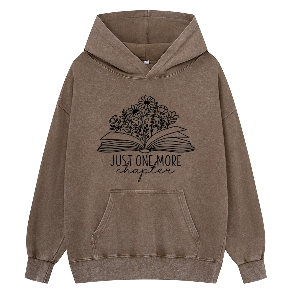 Pagewings Just One More Chapter Unisex Washed Hoodie