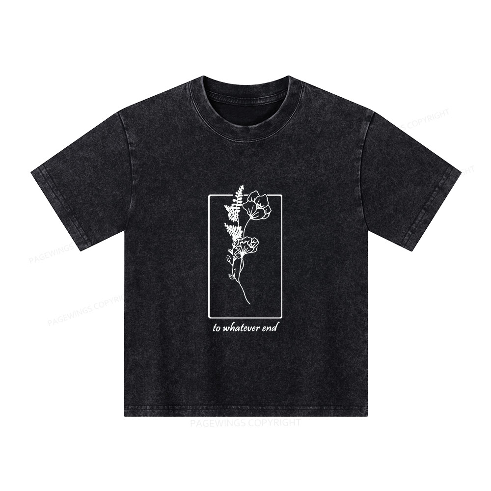 Pagewings Throne Of Glass Flower Aelin Quote Unisex Kids Washed T-shirt