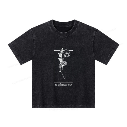 Pagewings Throne Of Glass Flower Aelin Quote Unisex Kids Washed T-shirt