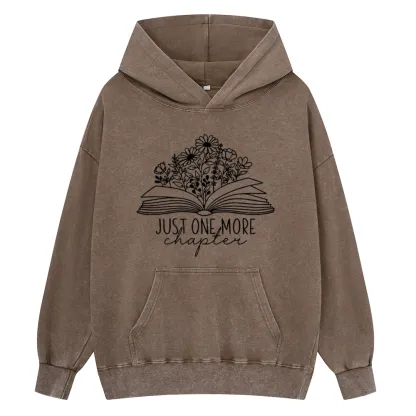 Pagewings Just One More Chapter Unisex Washed Hoodie
