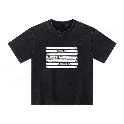 Pagewings Read Banned Books Bookworm Librarian Unisex Kids Washed T-shirt