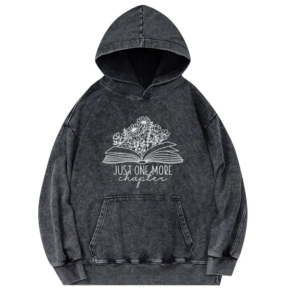 Pagewings Just One More Chapter Unisex Washed Hoodie