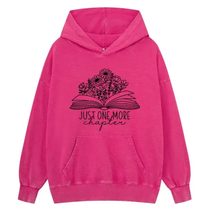 Pagewings Just One More Chapter Unisex Washed Hoodie