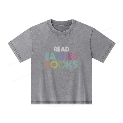 Pagewings Read Banned Books Shirt Unisex Kids Washed T-shirt