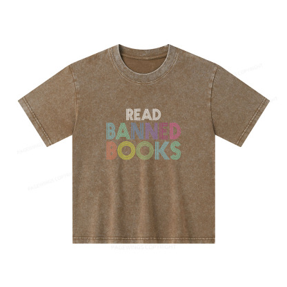 Pagewings Read Banned Books Shirt Unisex Kids Washed T-shirt