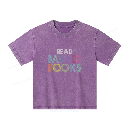 Pagewings Read Banned Books Shirt Unisex Kids Washed T-shirt