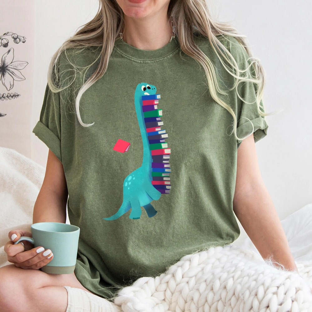 Pagewings Book Dinosaurs Unisex Washed T-shirt