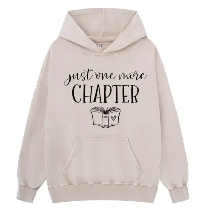 Pagewings Just One More Chapter Reading Book Unisex Washed Hoodie
