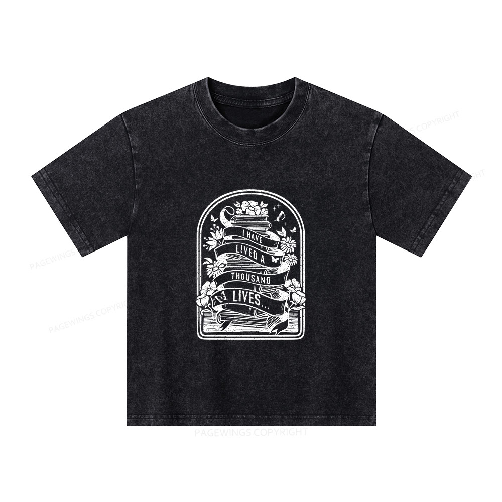 Pagewings Literature Shirt for Bibliophiles Unisex Kids Washed T-shirt