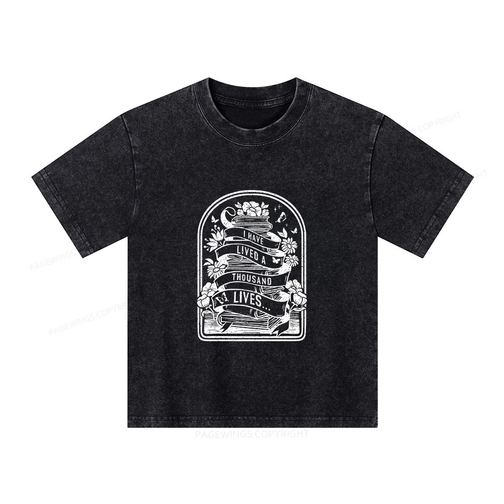 Pagewings Literature Shirt for Bibliophiles Unisex Kids Washed T-shirt