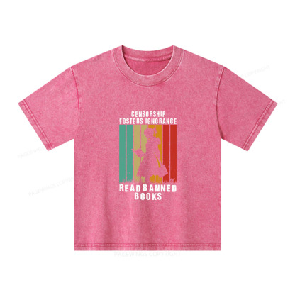 Pagewings  Banned Books Vintage T-Shirt Unisex Kids Washed T-shirt