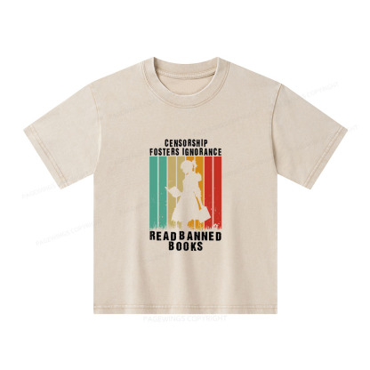 Pagewings  Banned Books Vintage T-Shirt Unisex Kids Washed T-shirt