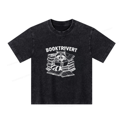 Pagewings A Raccoon Reading Seriously Unisex Kids Washed T-shirt