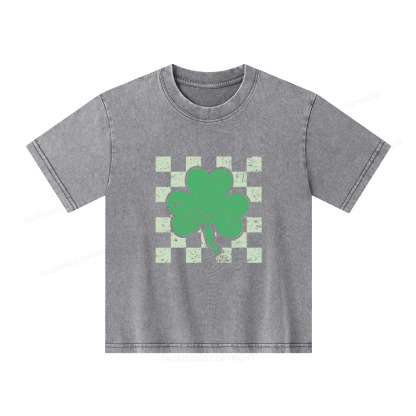Pagewings St Patrick's Shirt, Shamrock Shirt Unisex Kids Washed T-shirt