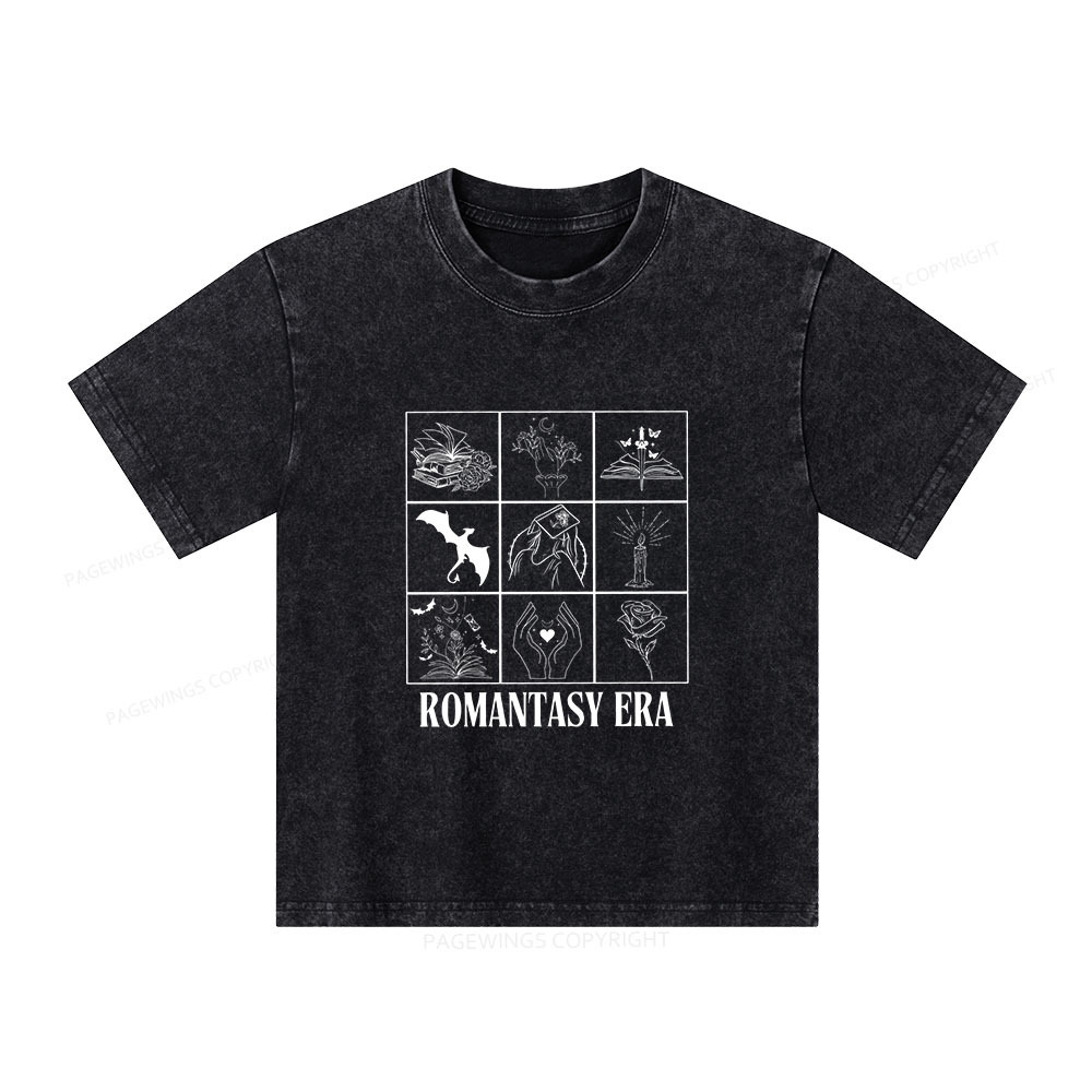Pagewings Romantasy Era Book Shirt Comfort Colors Unisex Kids Washed T-shirt
