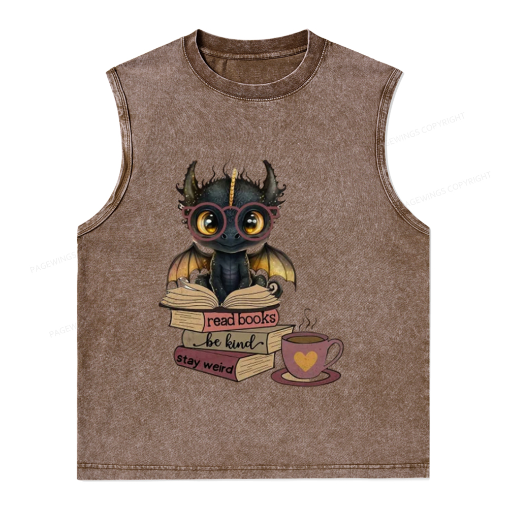Pagewings Fourth Wing Dargon Unisex Washed Tank Top