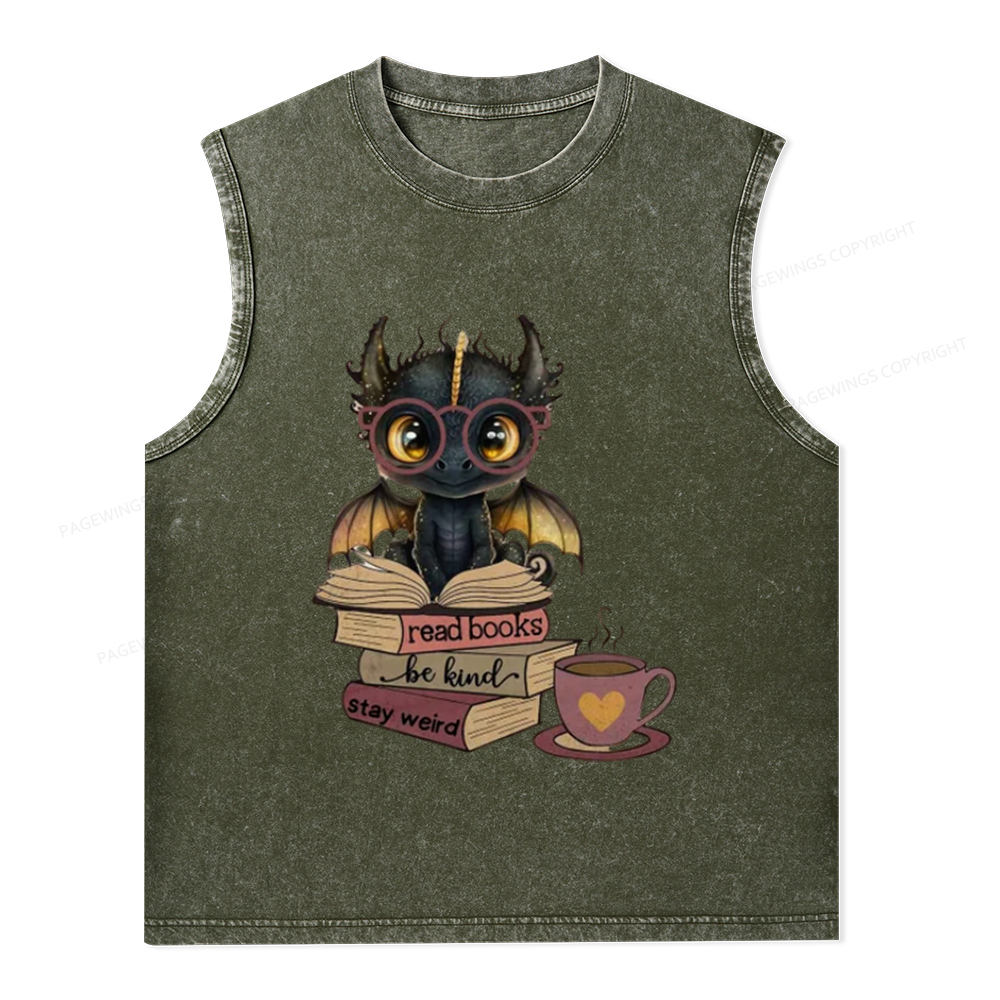 Pagewings Fourth Wing Dargon Unisex Washed Tank Top