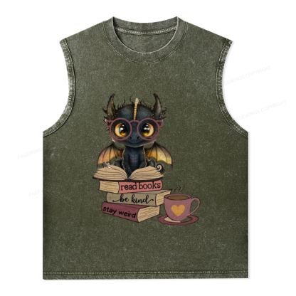 Pagewings Fourth Wing Dargon Unisex Washed Tank Top