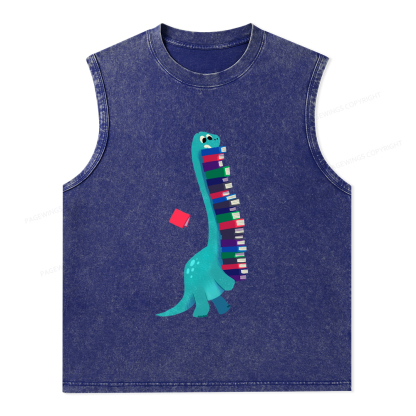 Pagewings Book Dinosaurs Unisex Washed Tank Top