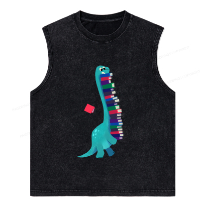 Pagewings Book Dinosaurs Unisex Washed Tank Top