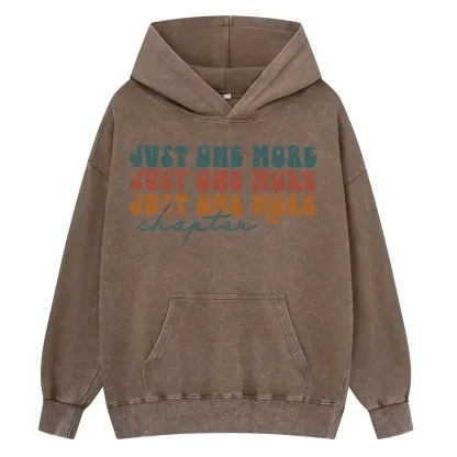 Pagewings Just One More Chapter Unisex Washed Hoodie