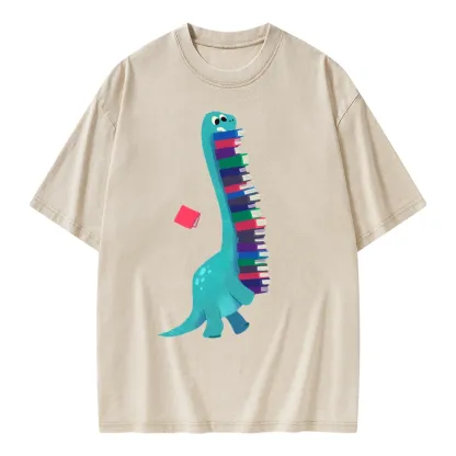 Pagewings Book Dinosaurs Unisex Washed T-shirt
