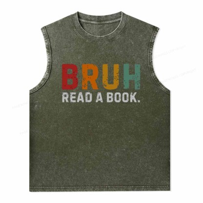 Pagewings Read A Book Bruh Unisex Washed Tank Top