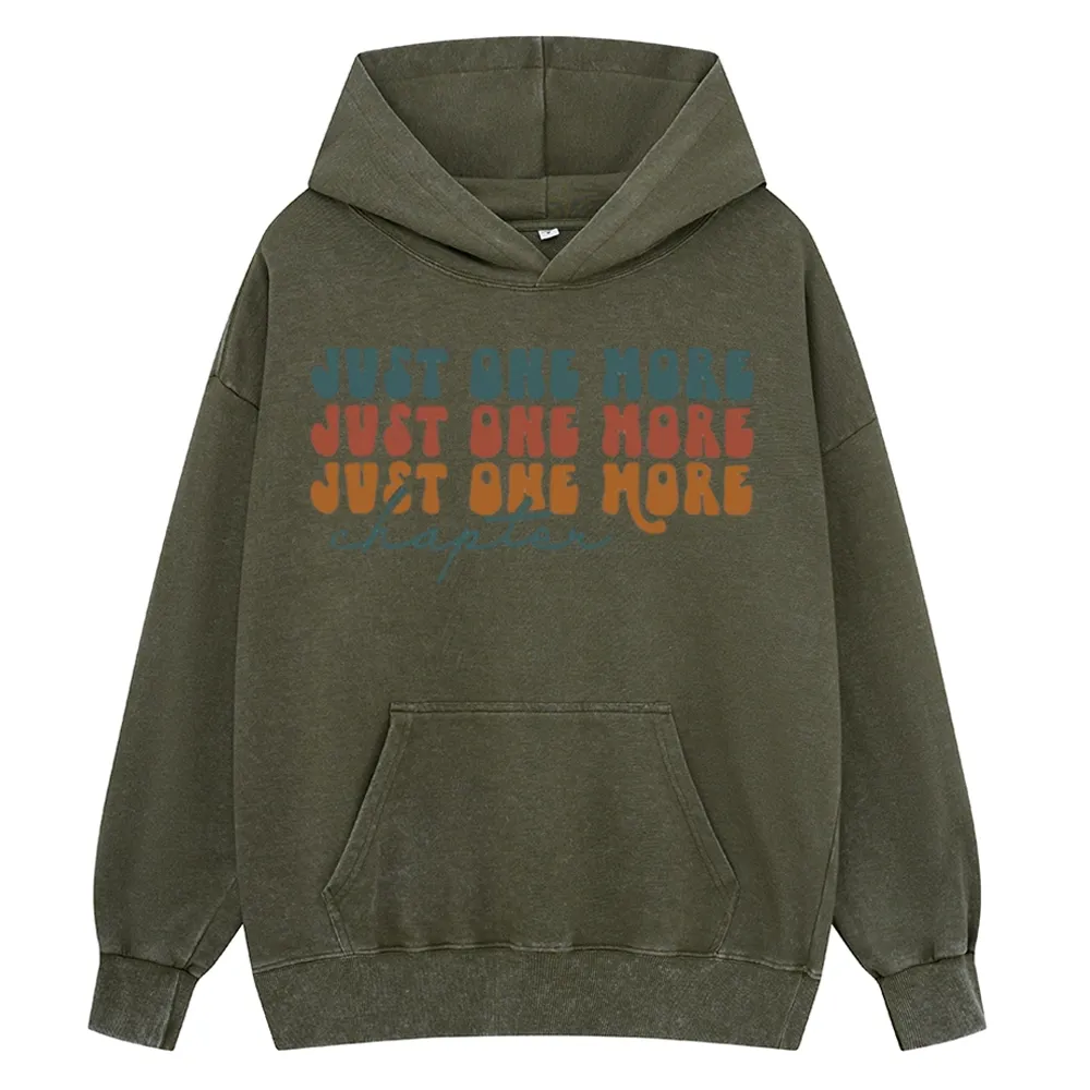 Pagewings Just One More Chapter Unisex Washed Hoodie